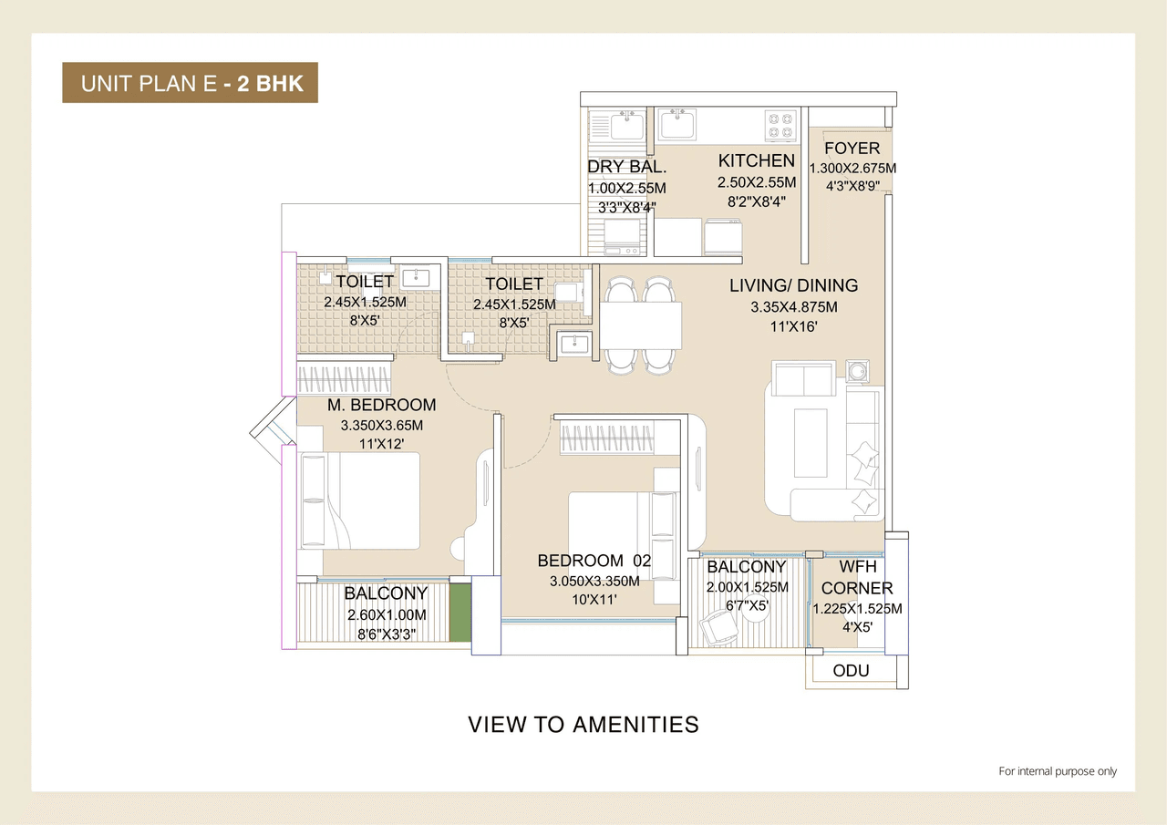 Namrata 6 Boulevard Unit plan - 817 sq.ft.