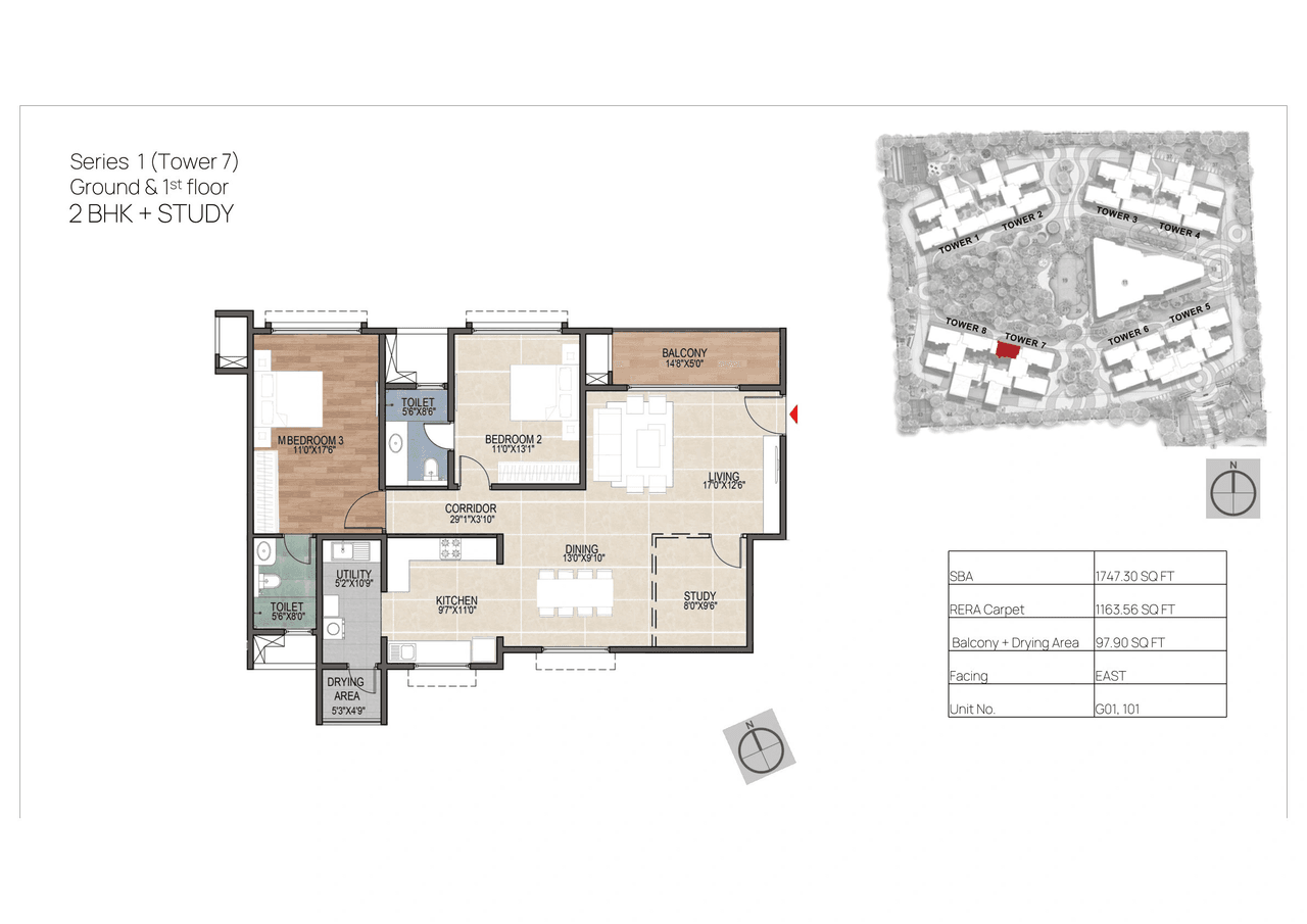 Mana Skanda Forest Province Unit plan - 1164 sq.ft.