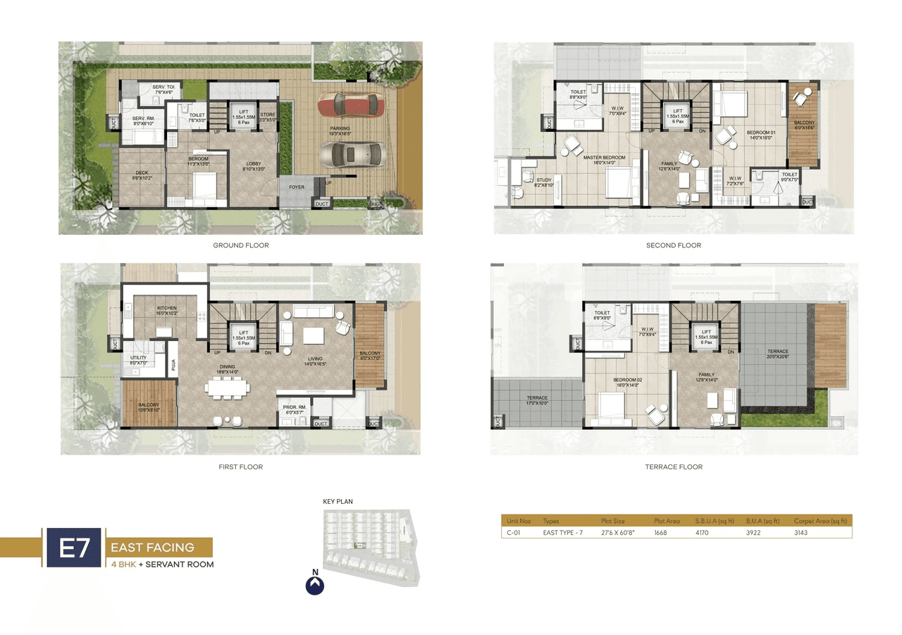 NCC Urban Retreat Unit plan - 3143 sq.ft.