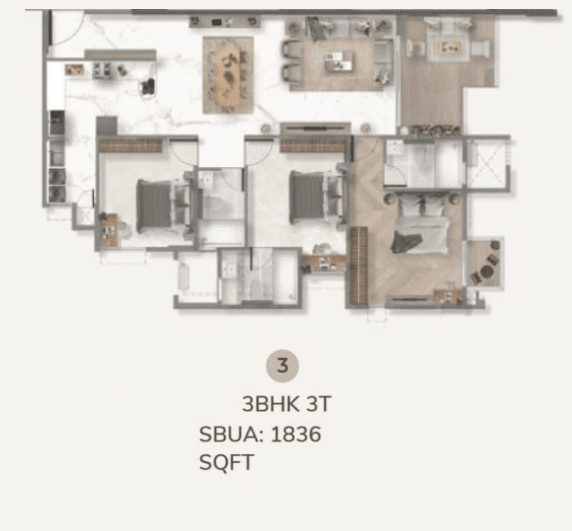 Disha Symphony Heights Unit plan - 1285 sq.ft.