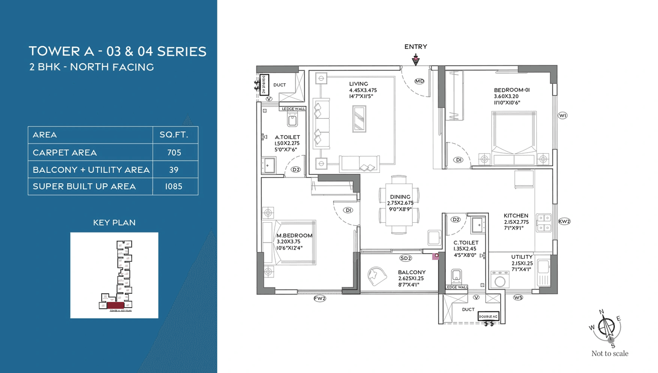Trifecta Vanto Unit plan - 705 sq.ft.