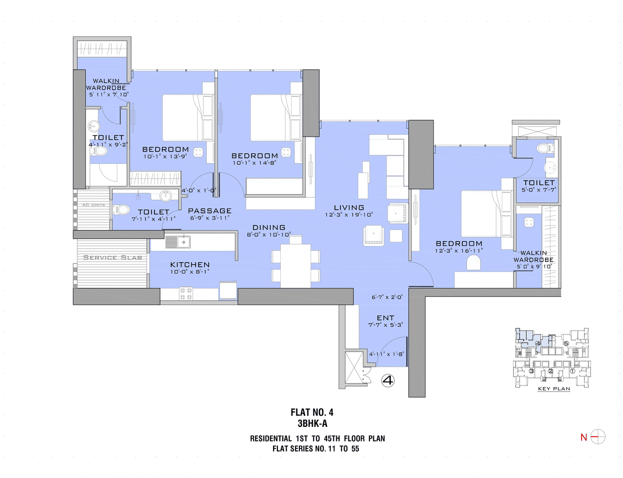 Ruparel Ariana Unit plan - 1315 sq.ft.