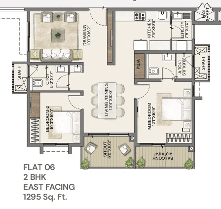 Keerthi Nandini The Ascent Unit plan - 984 sq.ft.