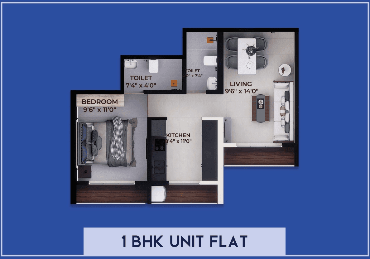 Metro Pride Unit plan - 487 sq.ft.