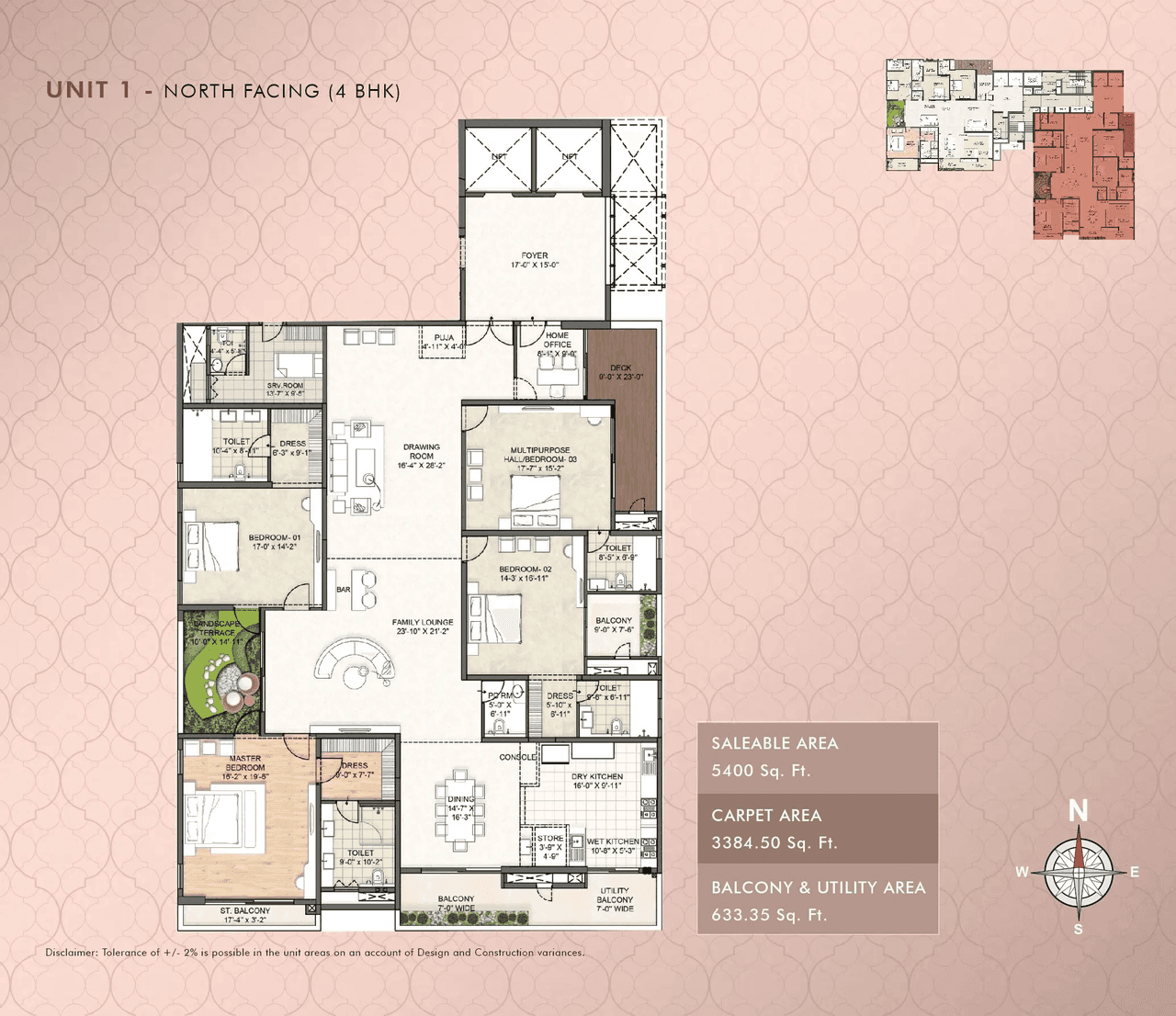 The Pearl by Auro Reality Unit plan - 3384 sq.ft.