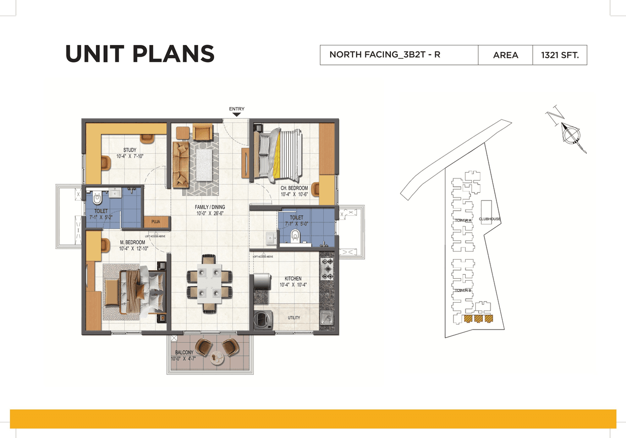 Urbanrise Opulence Unit plan - 924 sq.ft.