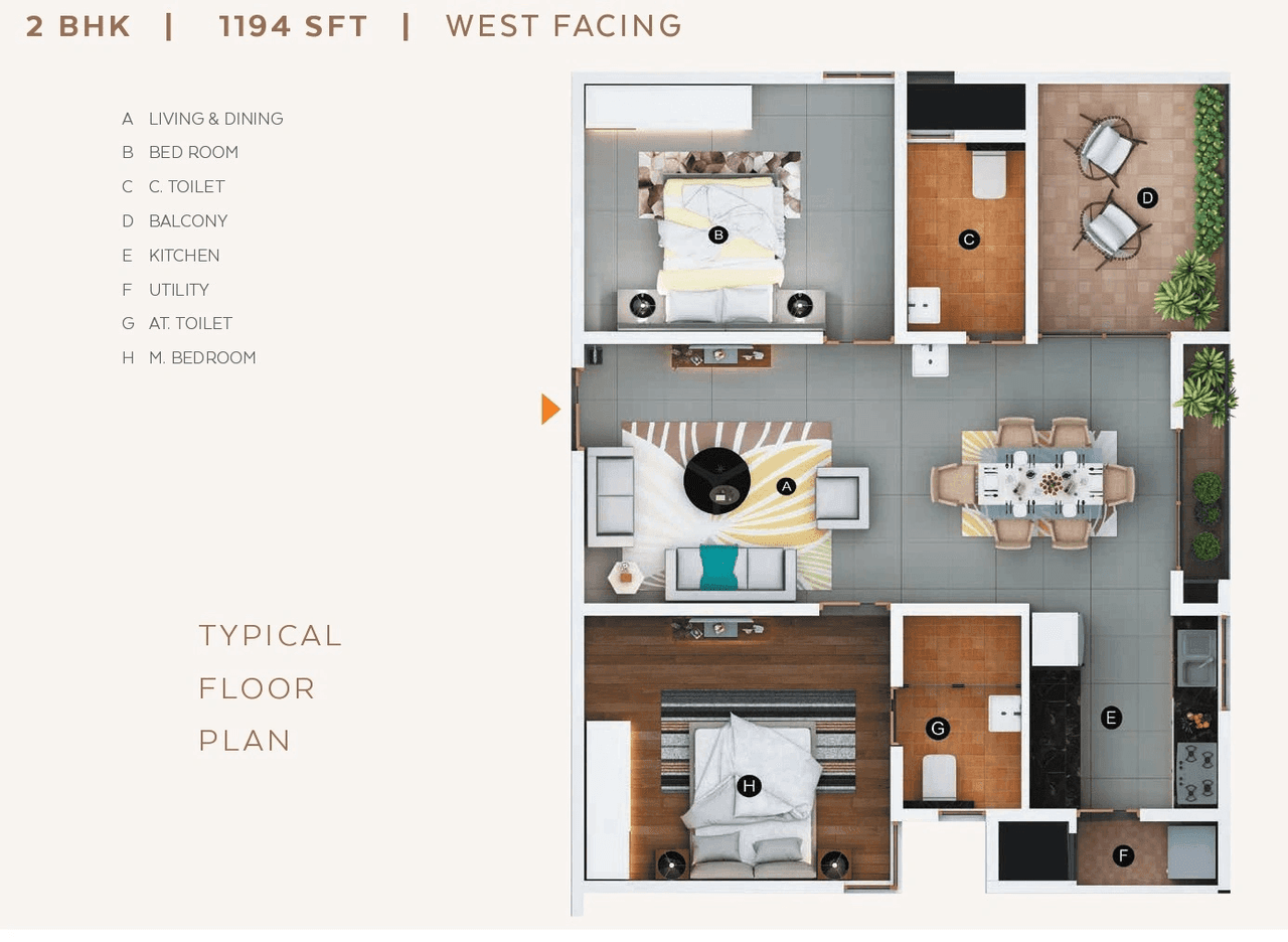 TMSR Skyler Unit plan - 836 sq.ft.