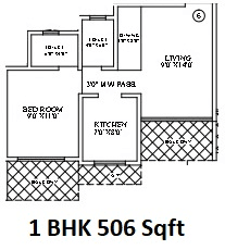 Ritz Life Unit plan - 506 sq.ft.
