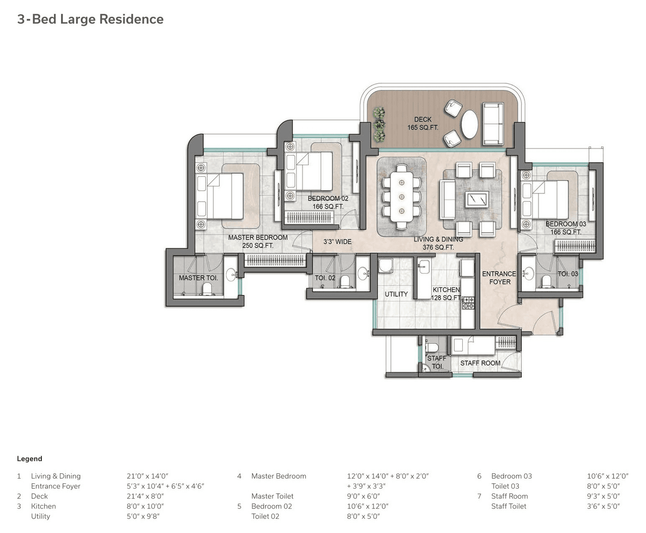 Lodha Aureus Unit plan - 1442 sq.ft.