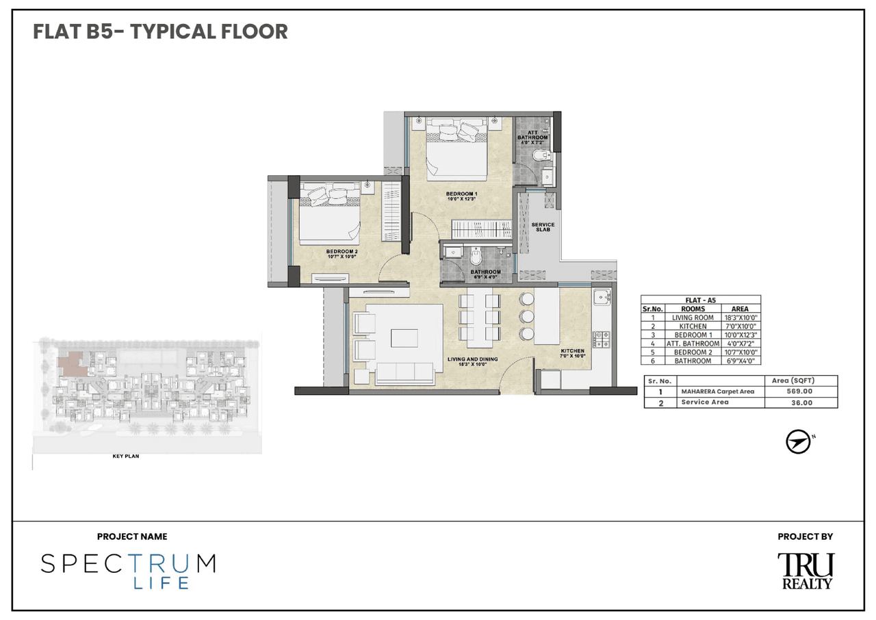 TRU Spectrum Life Unit plan - 605 sq.ft.