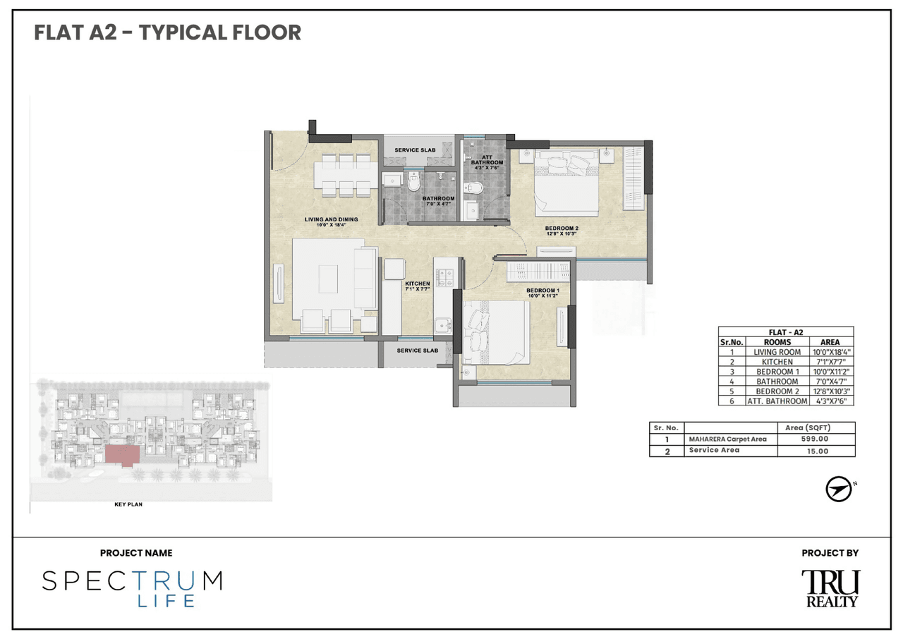 TRU Spectrum Life Unit plan - 614 sq.ft.