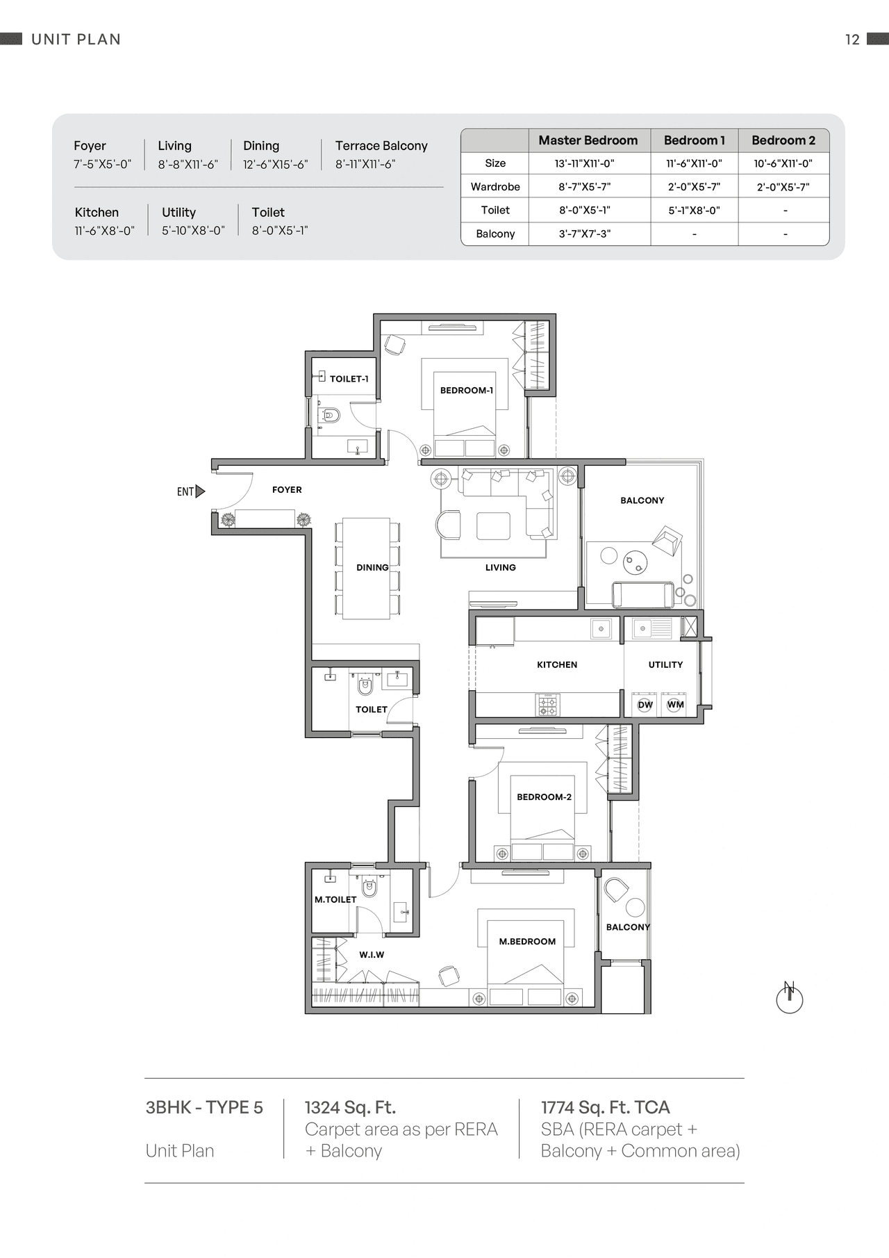 Assetz Miru & Miyo Unit plan - 1241 sq.ft.