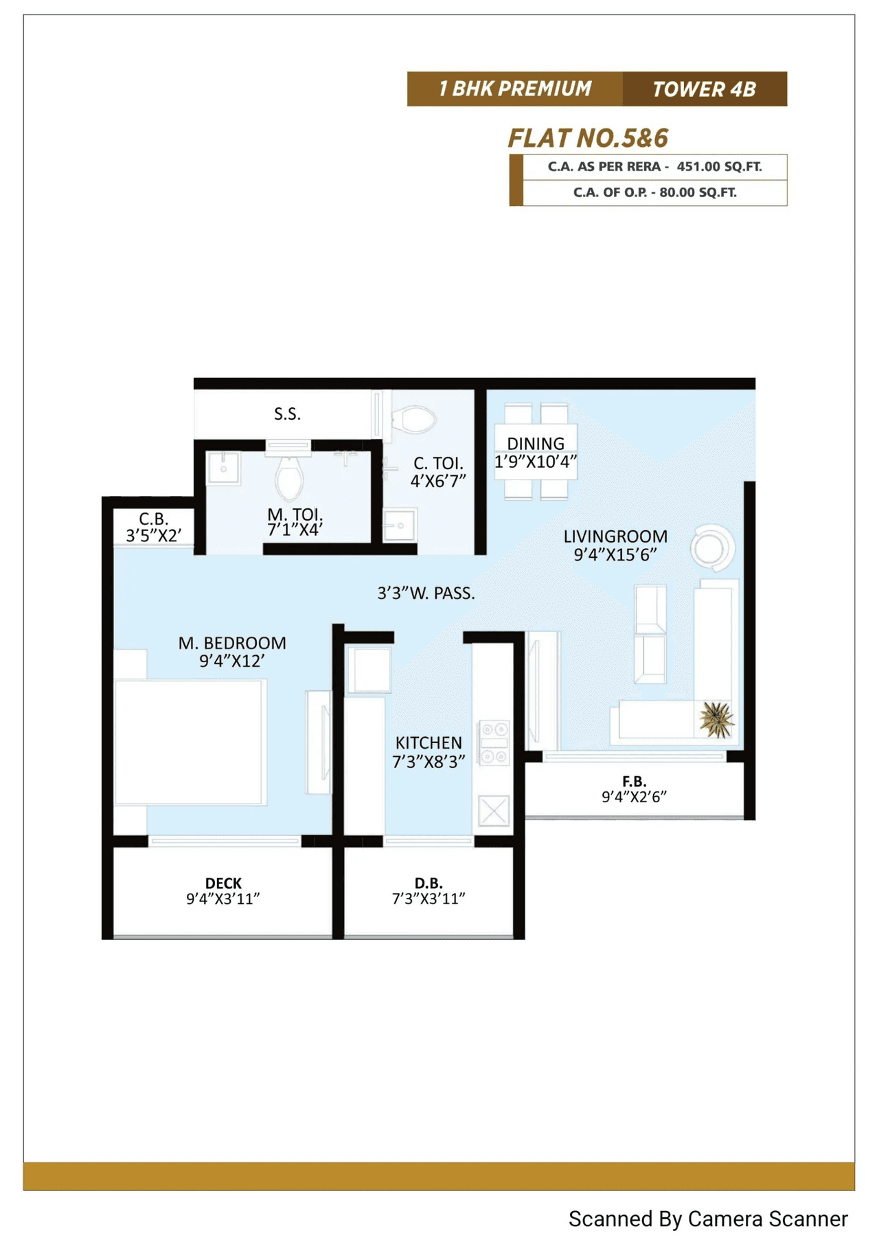 Space Residence - 2 Unit plan - 531 sq.ft.