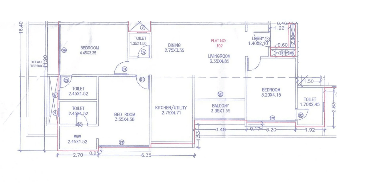 Majestique Twilight Unit plan - 1137 sq.ft.
