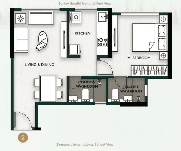 MICL Aaradhya Parkwood Unit plan - 410 sq.ft.