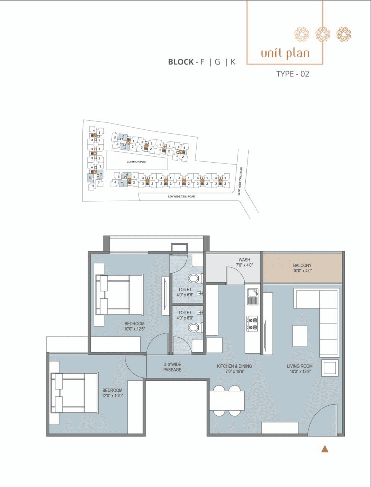 Deep Indraprasth Abode Unit plan - 765 sq.ft.