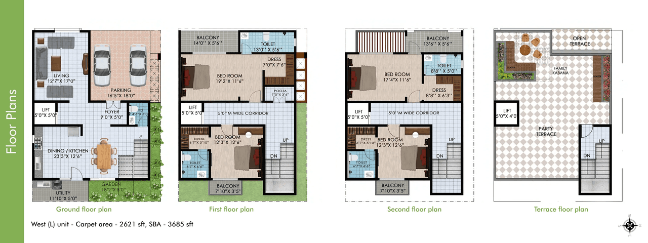 VSPR Bhuvana Boulevard Unit plan - 2621 sq.ft.