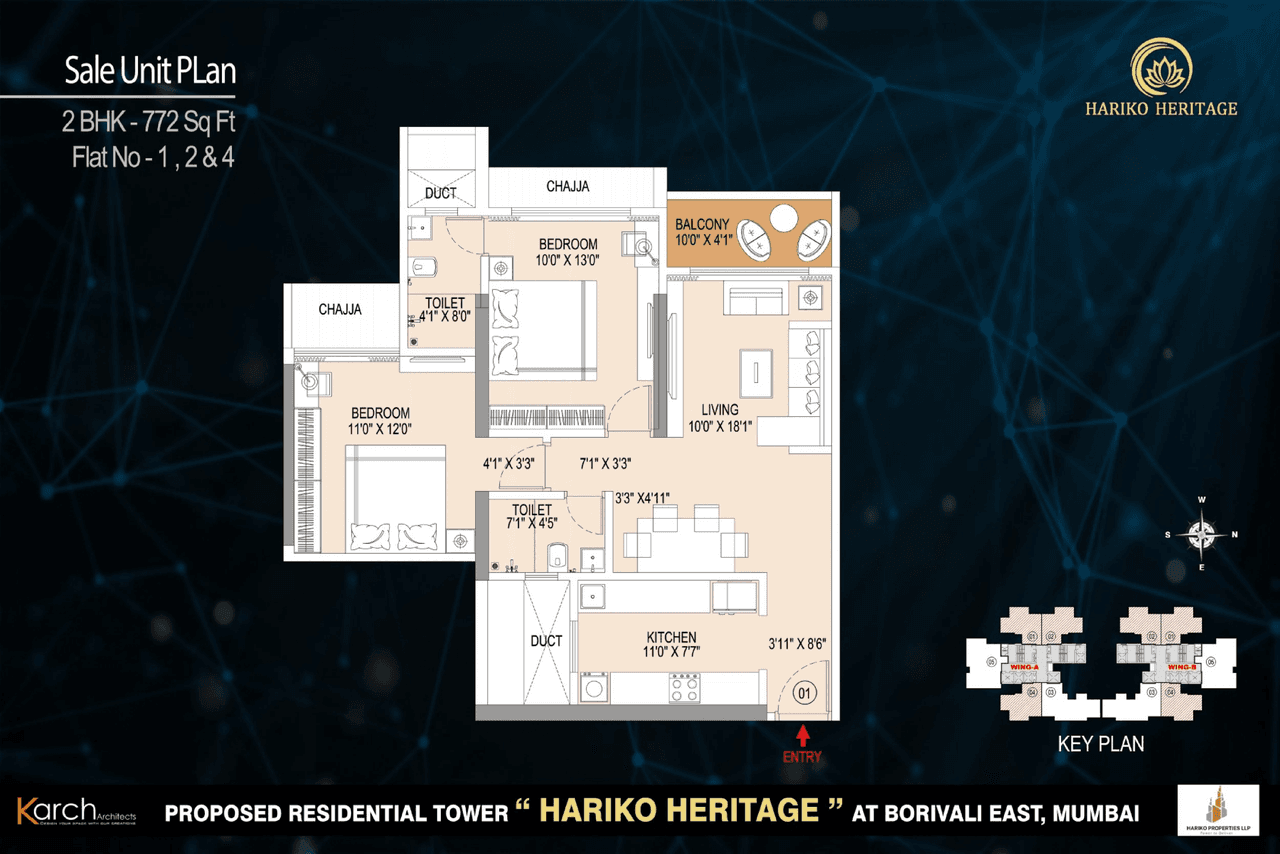 Hariko Heritage Unit plan - 772 sq.ft.
