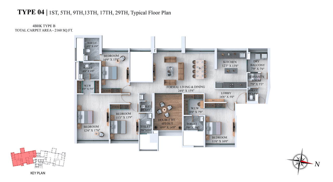 Kundan Balewadi Unit plan - 2160 sq.ft.