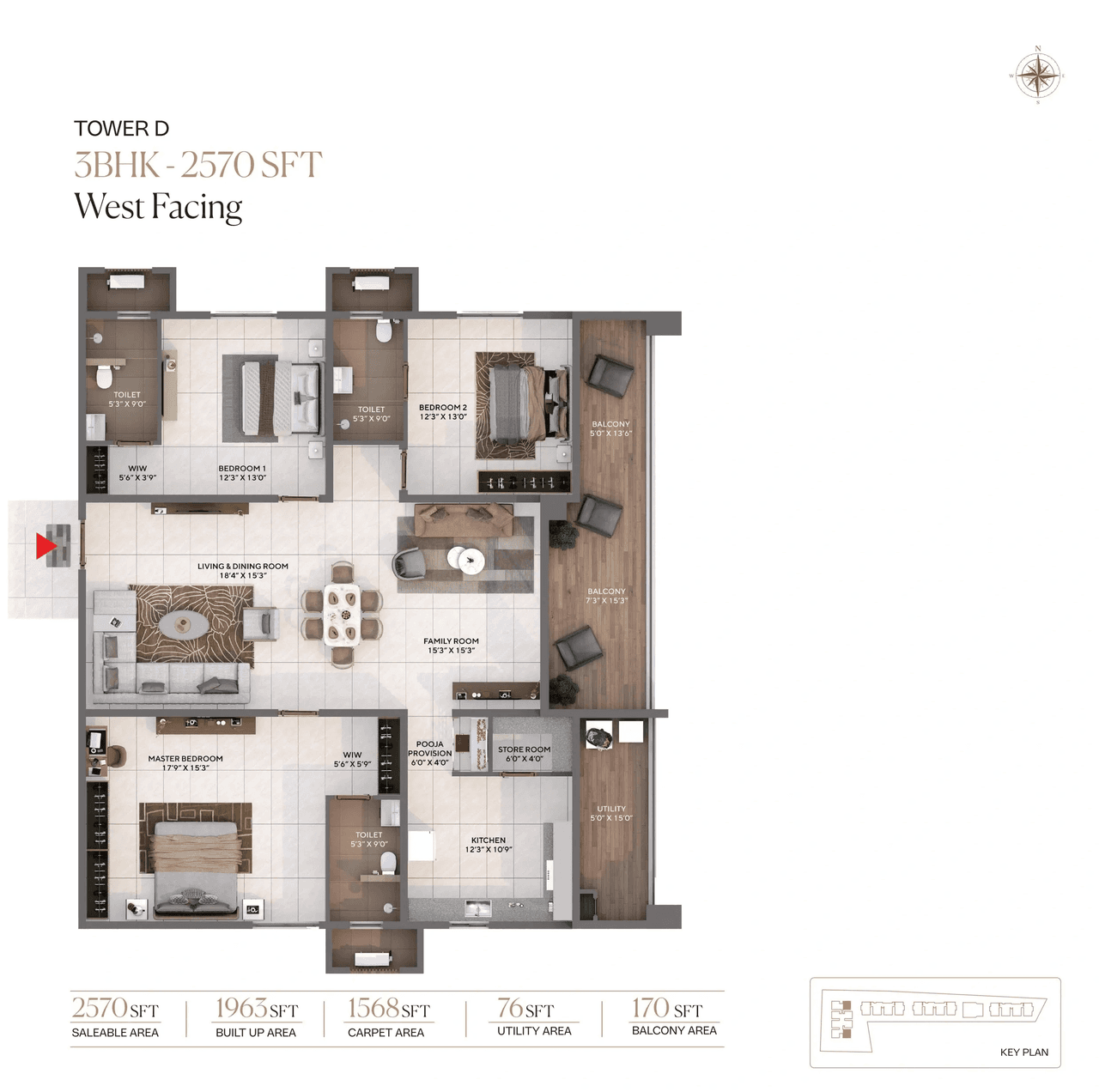 Sonthalia Ecorise by Sreenivasa Unit plan - 1567 sq.ft.