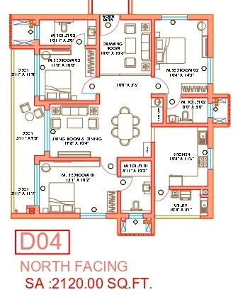 Linq by Raghava Unit plan - 1484 sq.ft.