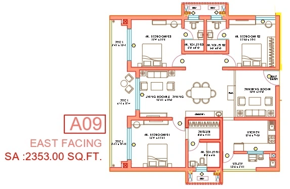 Linq by Raghava Unit plan - 1646 sq.ft.