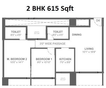 Alliaance 10 Harbour Estates Unit plan - 615 sq.ft.