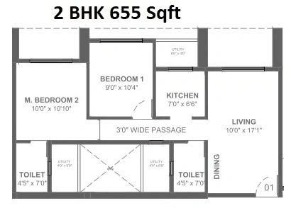Alliaance 10 Harbour Estates Unit plan - 655 sq.ft.