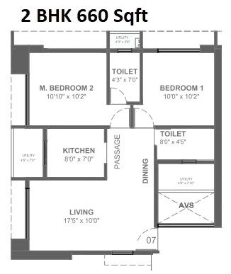 Alliaance 10 Harbour Estates Unit plan - 660 sq.ft.