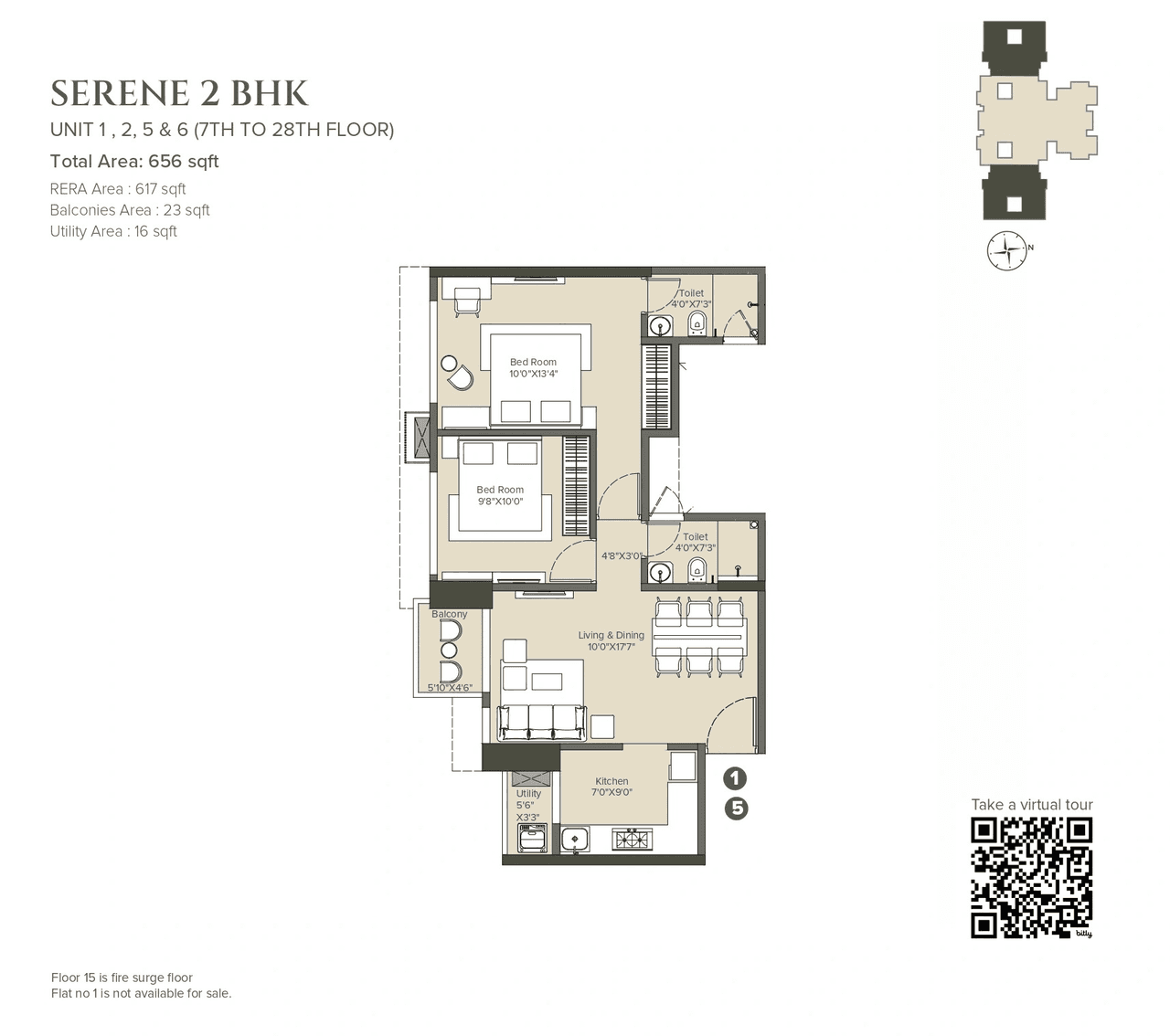 Marathon Nexzone Unit plan - 656 sq.ft.