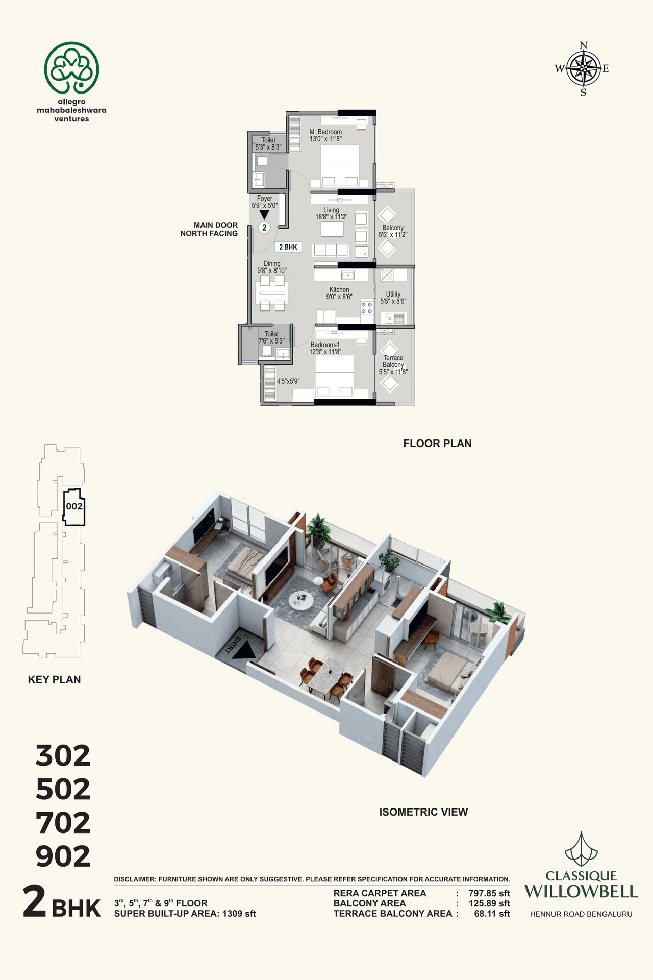 Classique Willowbell Unit plan - 797 sq.ft.