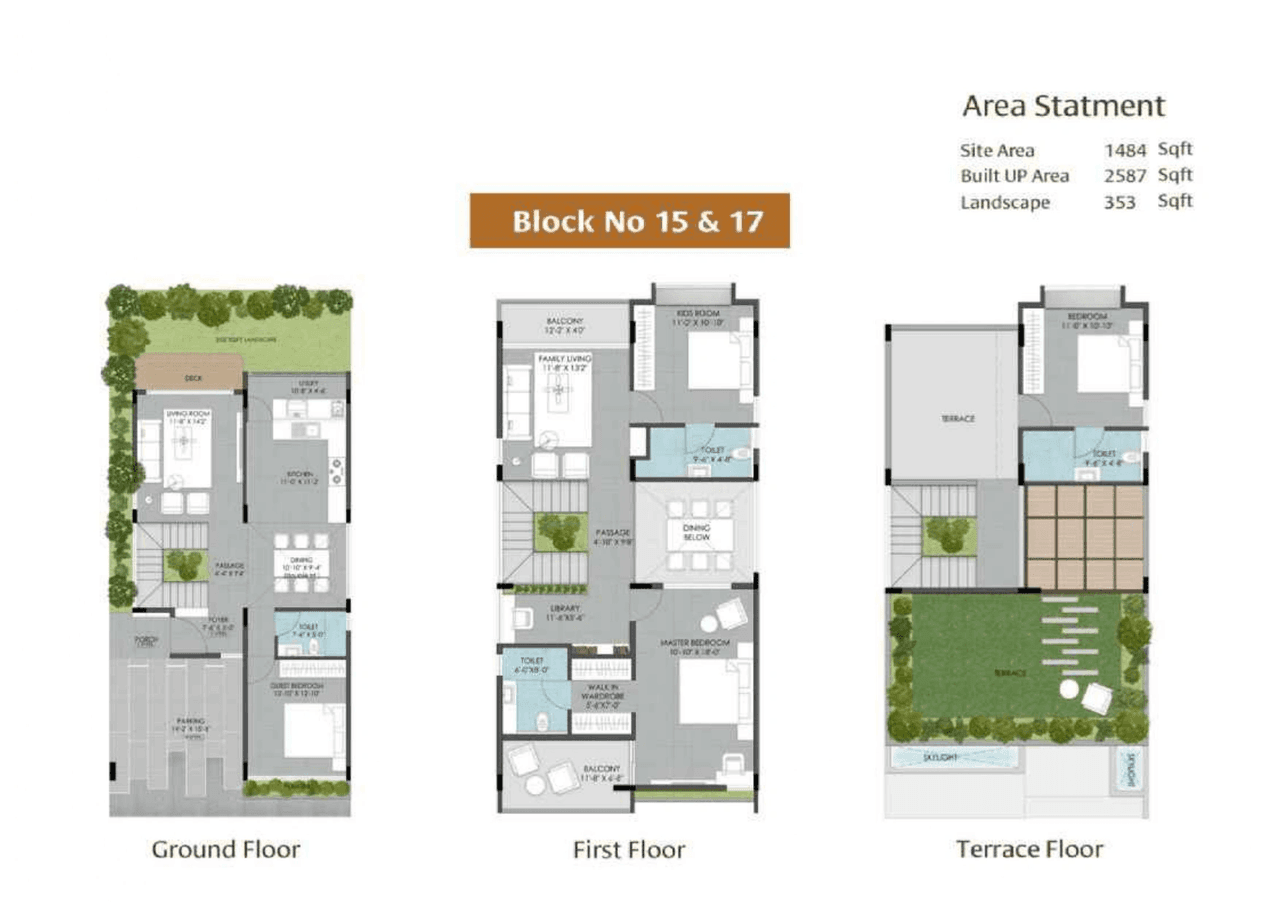 Gravity Smera Gardens Unit plan - 1484 sq.ft.