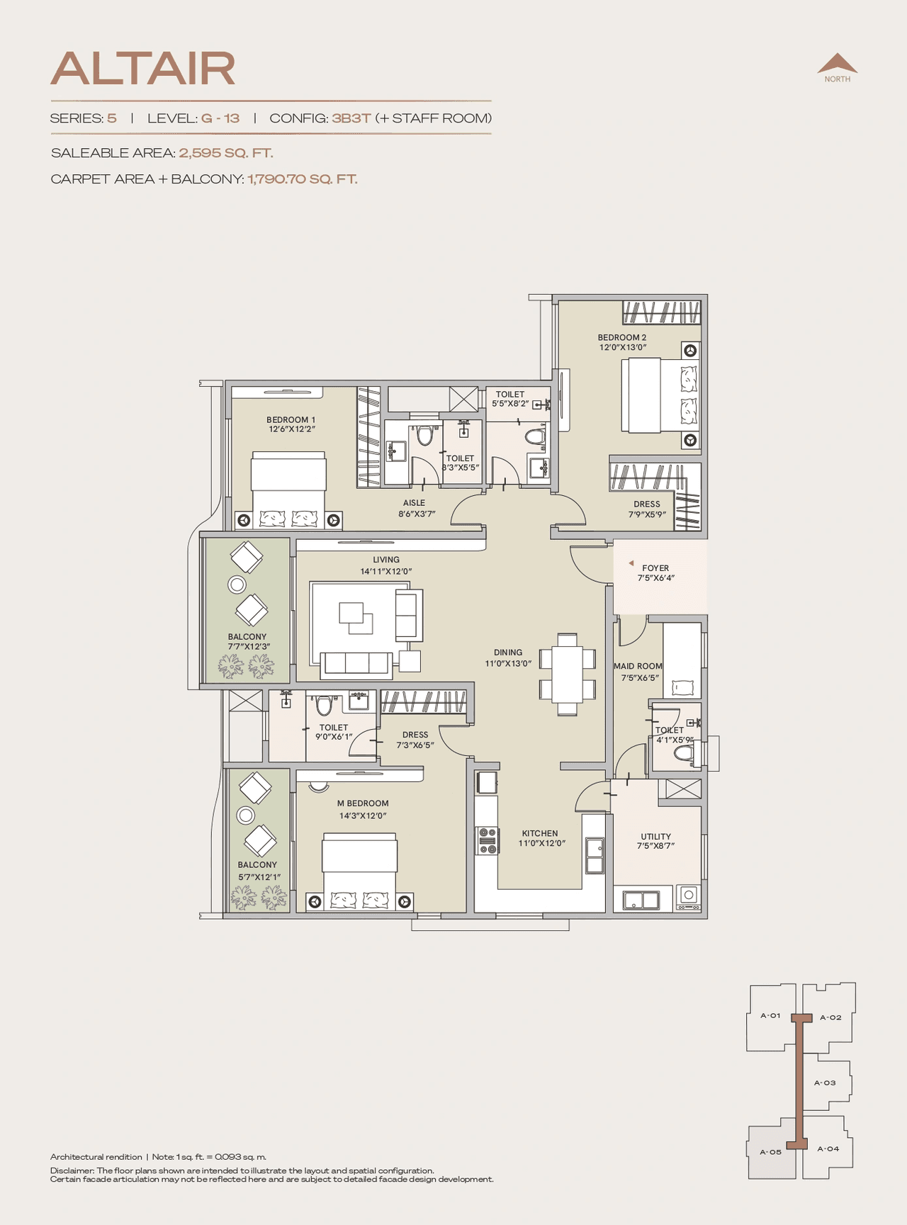 Century Jakkur Unit plan - 1790 sq.ft.