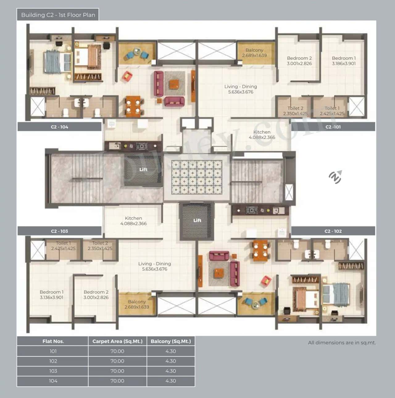 Kumar Princetown Tower Floor plan 1
