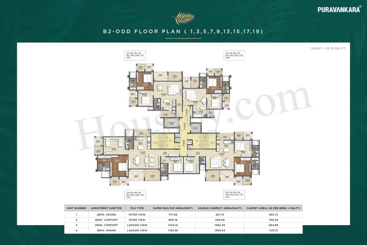 Purva Emerald Bay Floor plan 2