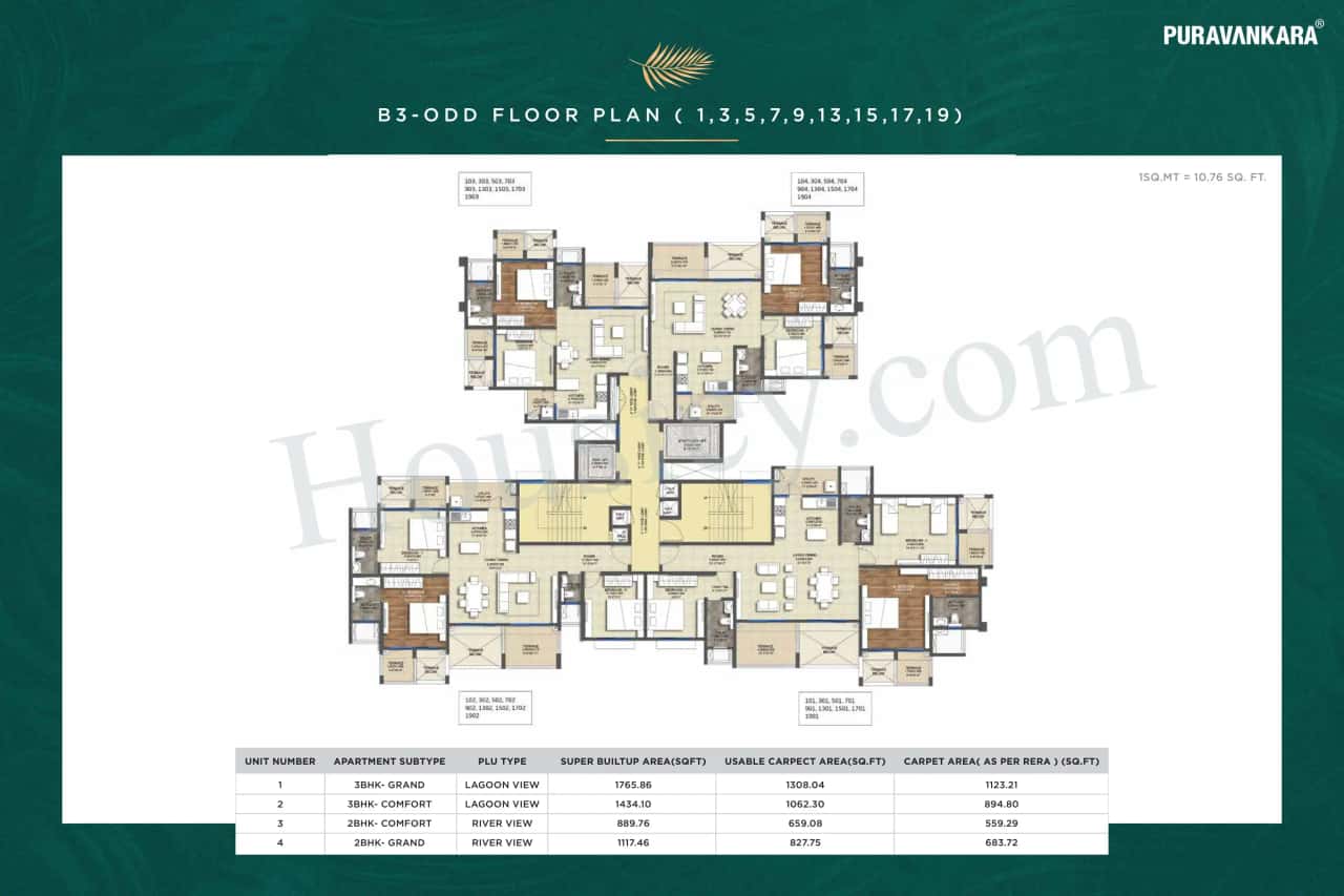 Purva Emerald Bay Floor plan 3