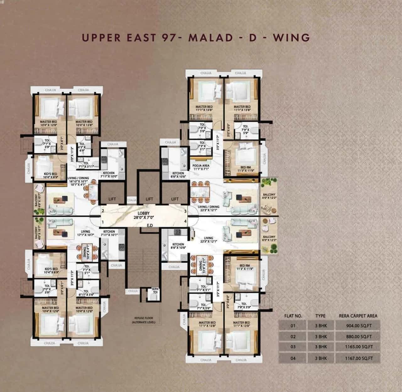 Roha Upper East 97 Floor plan 2