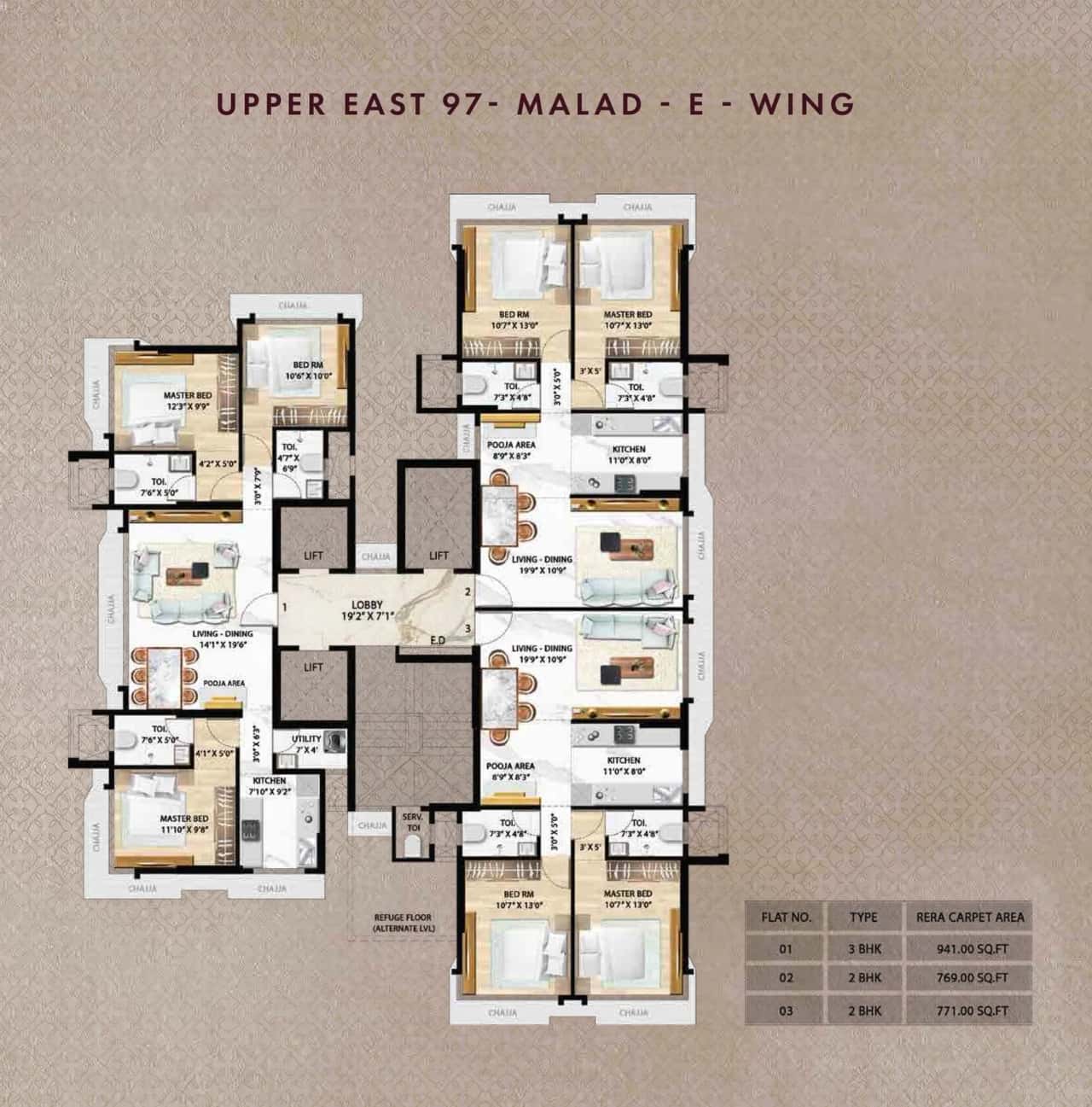 Roha Upper East 97 Floor plan 1