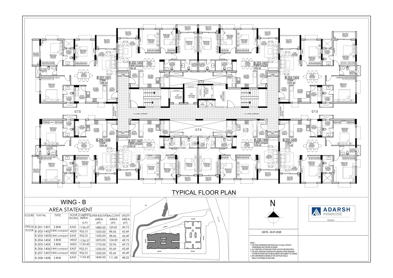 Adarsh Primrose Floor plan 1