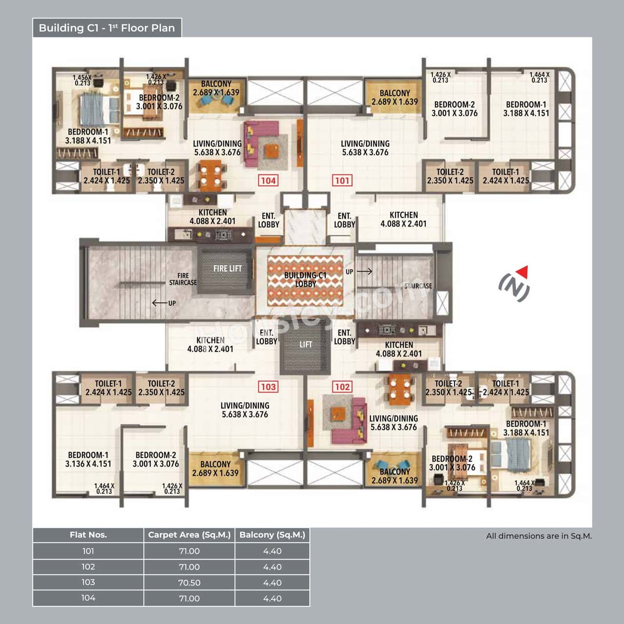 Kumar Princetown Tower Floor plan 3