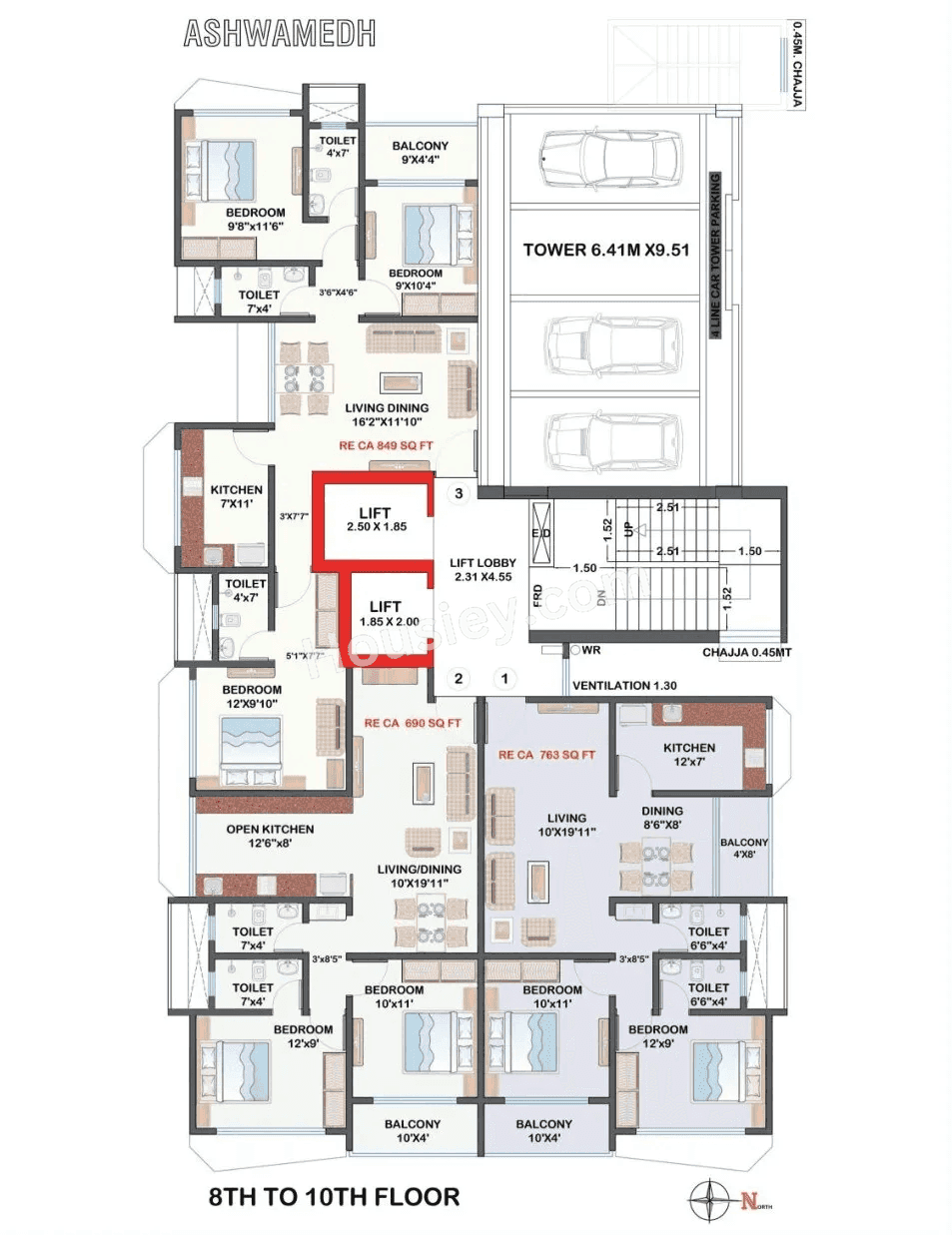 Multi Space Ashwamedh Heights Floor plan 3