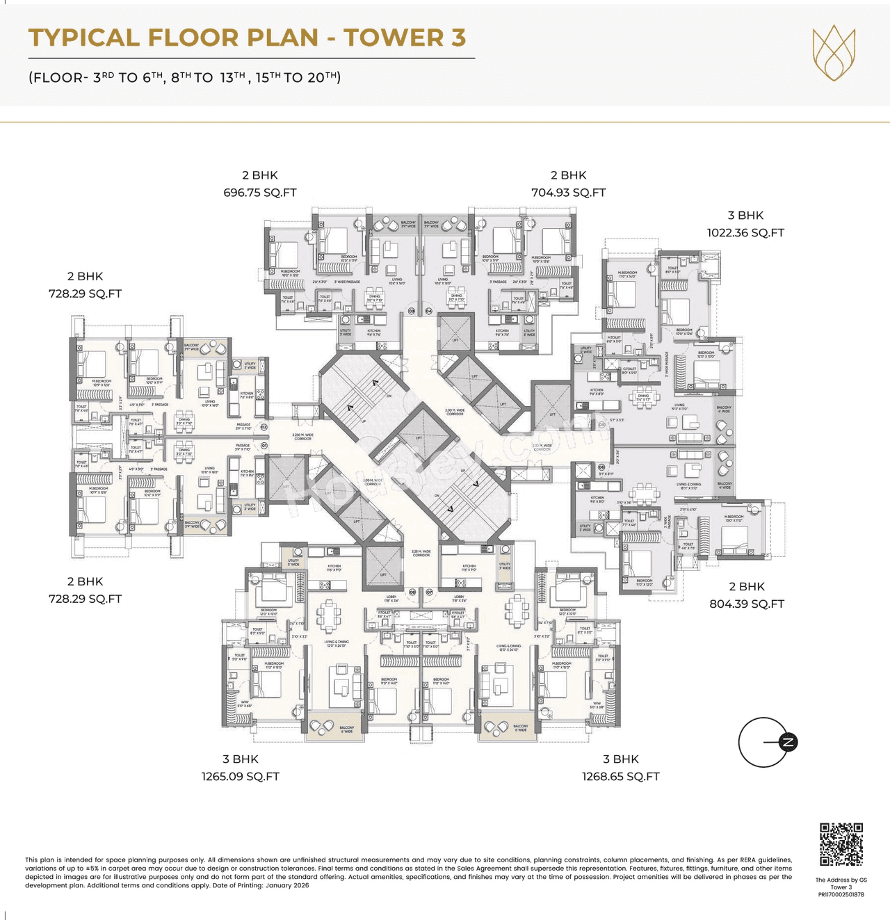 Raymond The Address by GS Wadala Floor plan 3