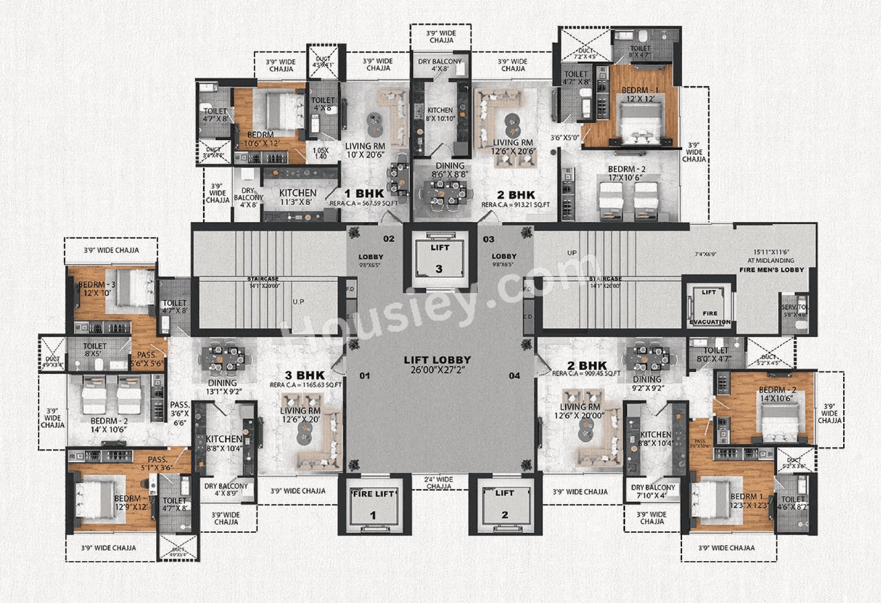 Redstone Azara Residences Floor plan 1