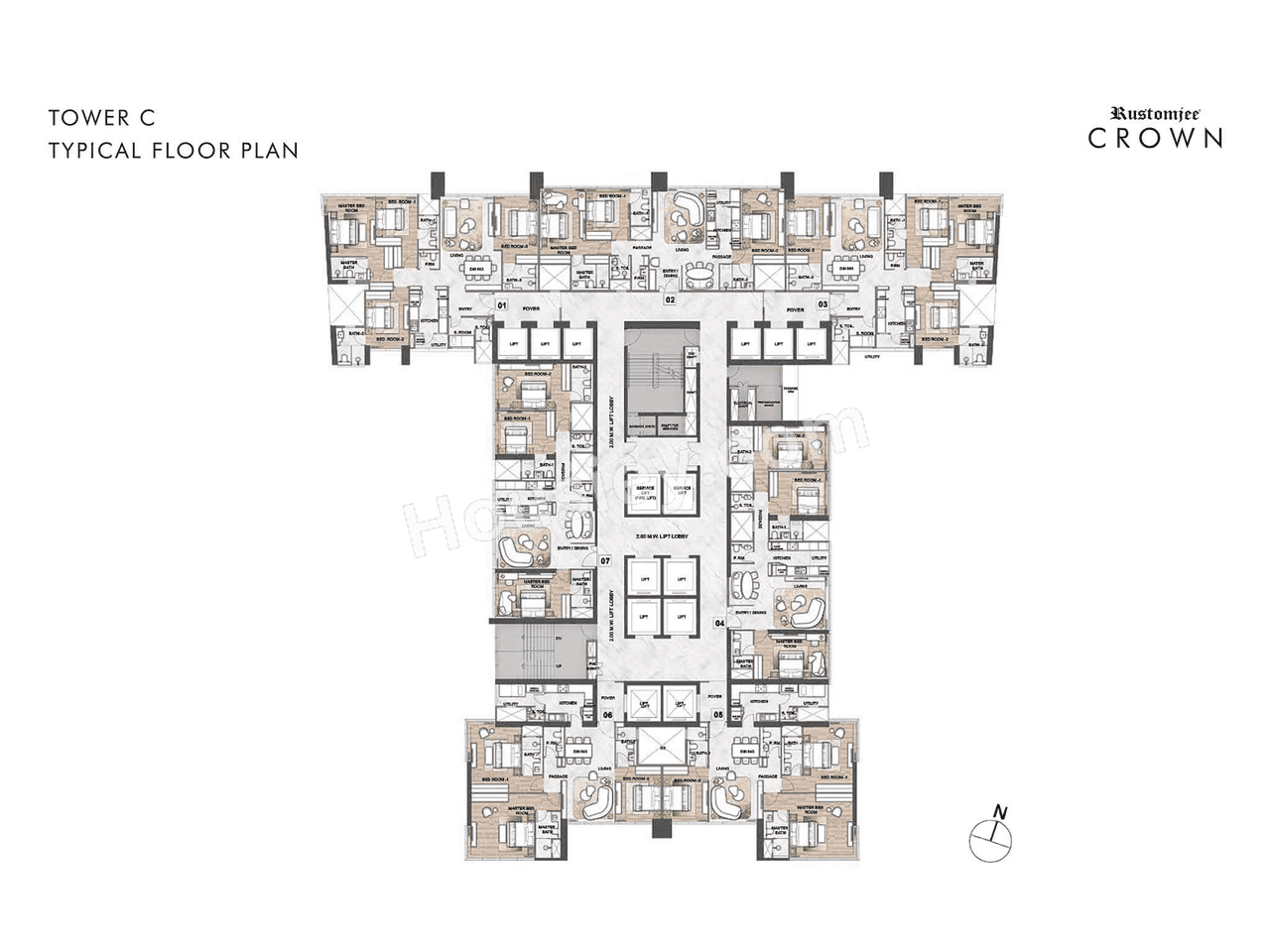 Rustomjee Crown Floor plan 3