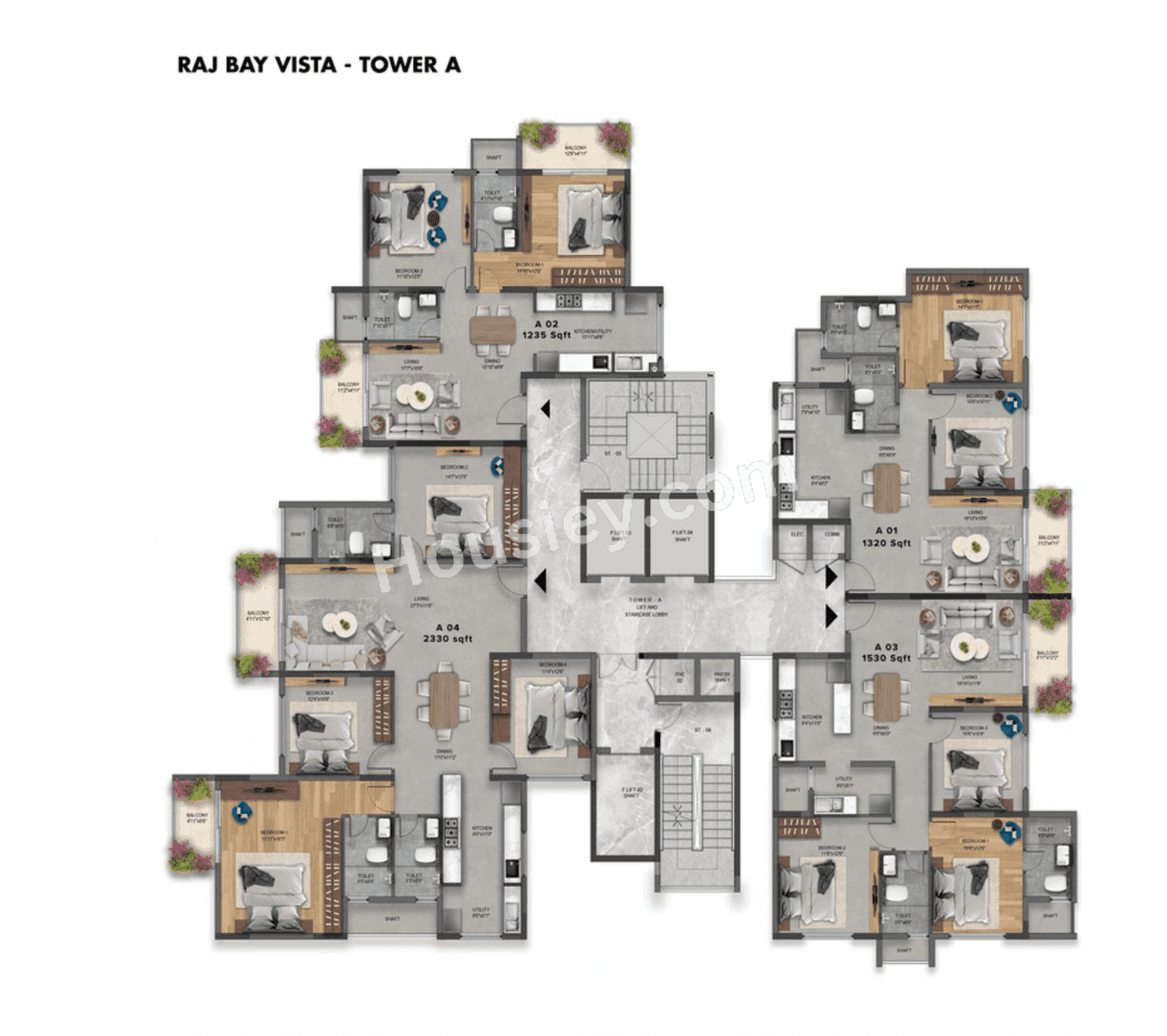SNN Raj Bay Vista Floor plan 1