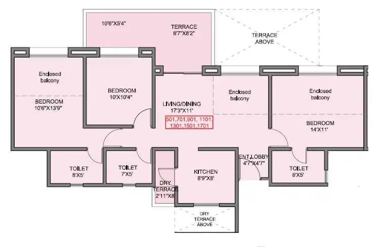 Unit plan - 1034 sq.ft.