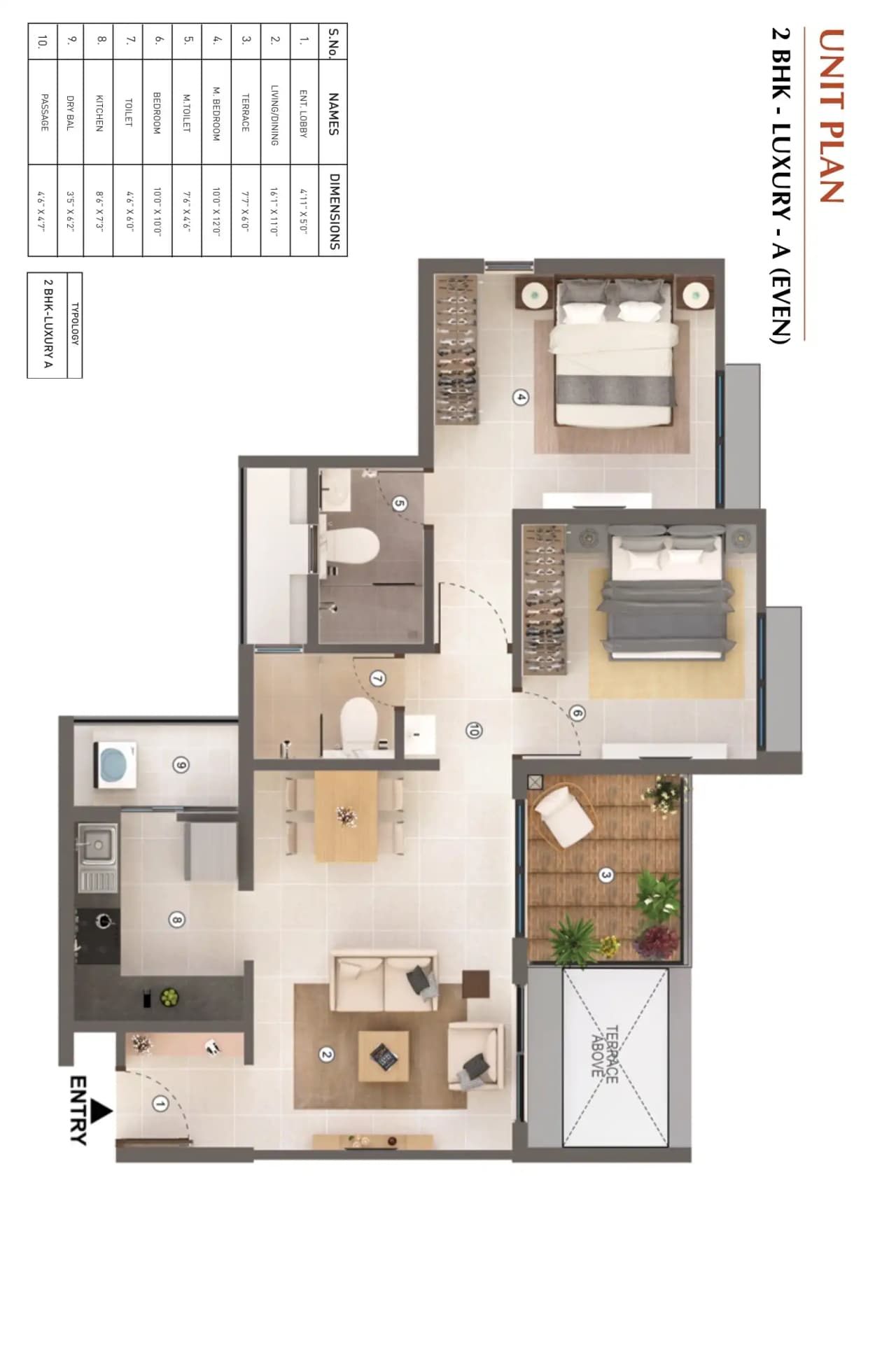 Unit plan - 697 sq.ft.
