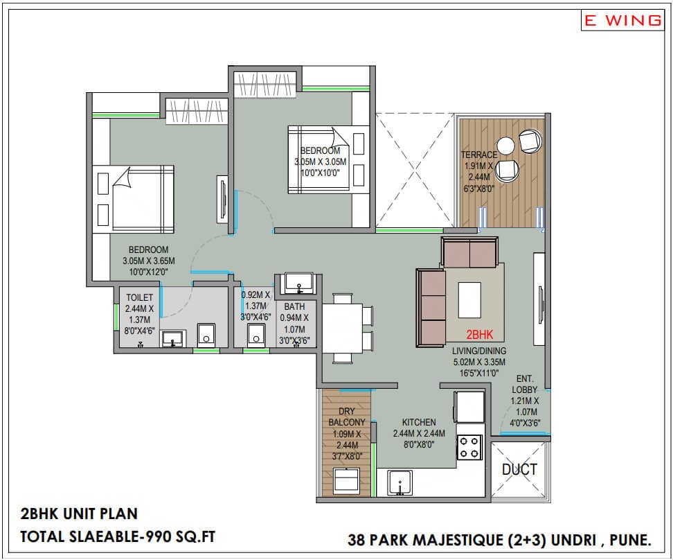 Unit plan - 714 sq.ft.