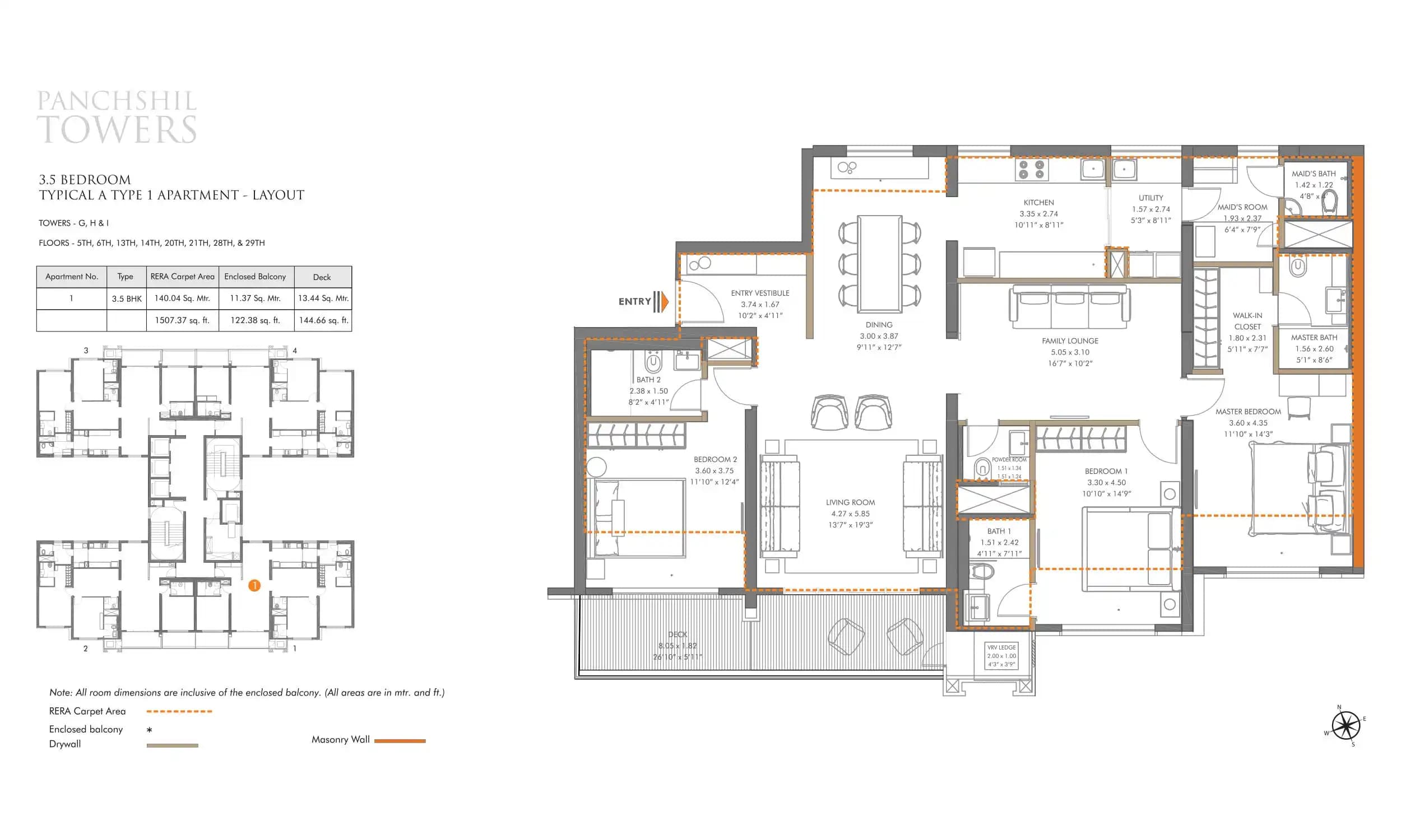 Unit plan - 1706 sq.ft.