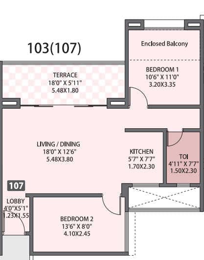 Unit plan - 855 sq.ft.